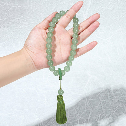 Imitation green Dongling jade glass bead bracelet