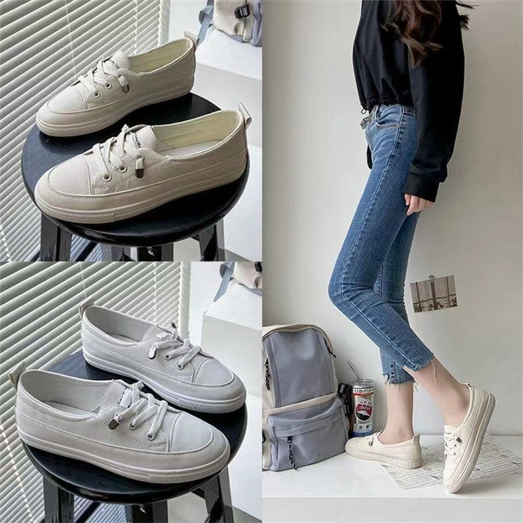 Classic elastic white shoes