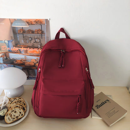 Solid color large capacity travel backpack