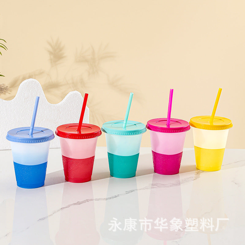 PP temperature-sensing plastic color-changing cup 16oz