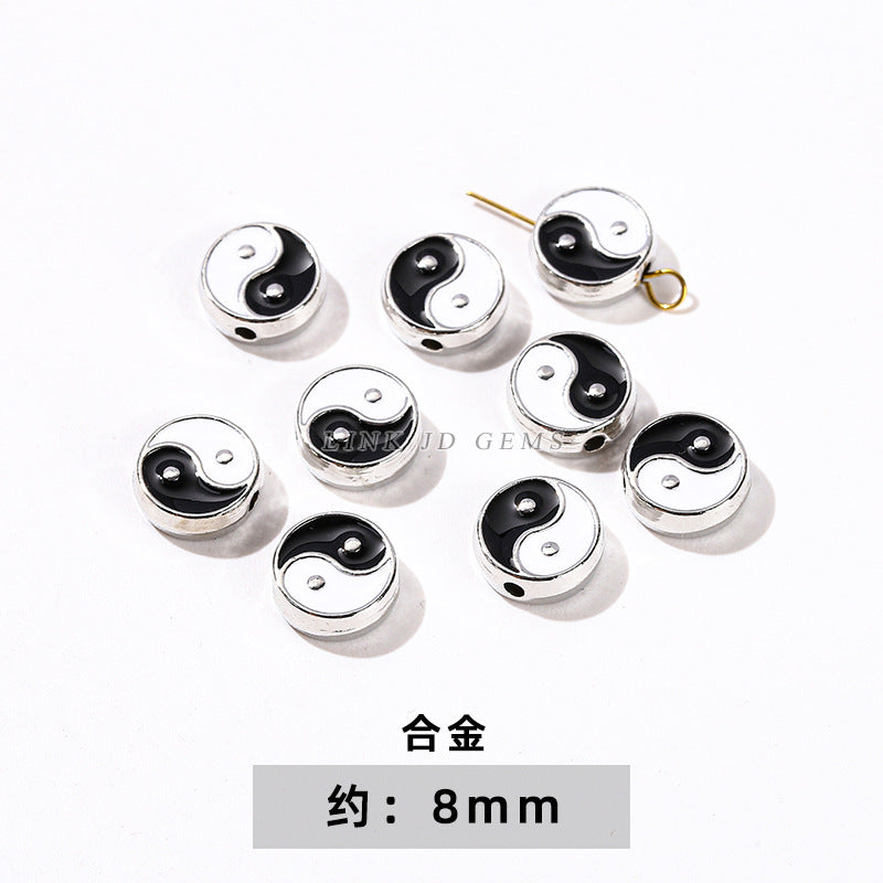 Tibetan silver zinc alloy disc with diamond bead spacer accessories