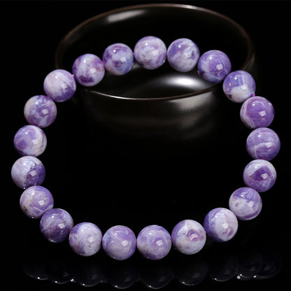 7A Natural Milk Cover Purple Jade Crystal Bracelet