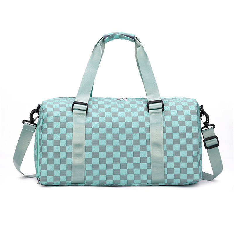 Fashion Plaid Fitness Travel Bag