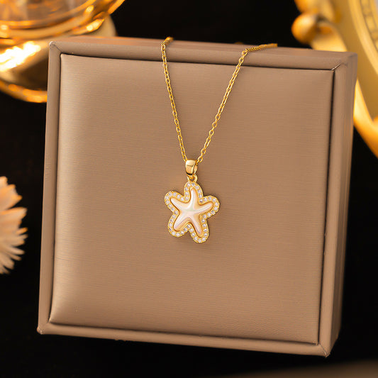 Starfish pentagram necklace