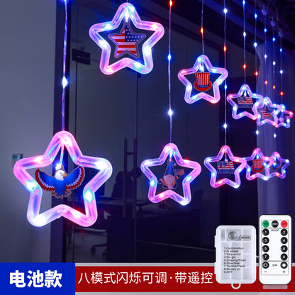 LED string lights USA American flag curtain lights wholesale