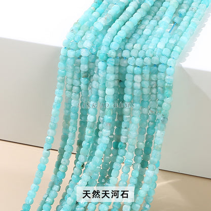 2Mm natural crystal cut sugar cube loose beads