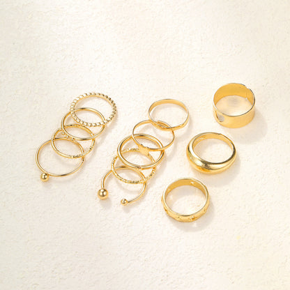 Five-pointed star ring set 12 pieces