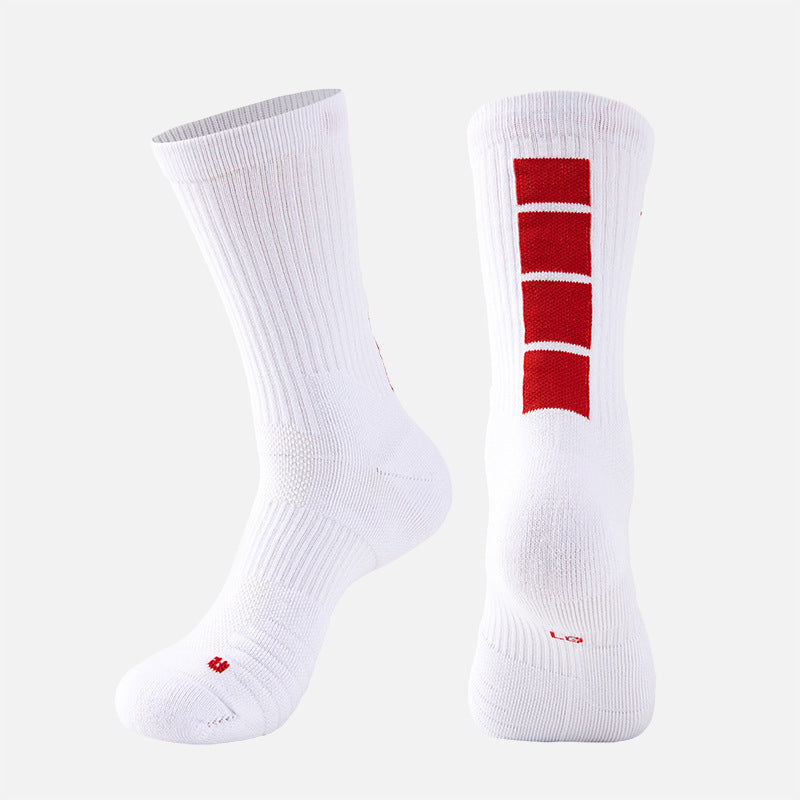 Adult Mid-Calf Gradient Basketball Socks Thick Sports Socks