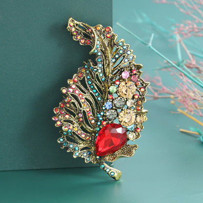 Glass crystal brooch high-end collar pin