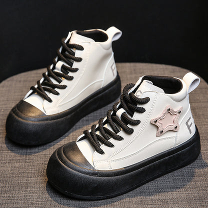 New thick bottom high top big head star sneakers for women