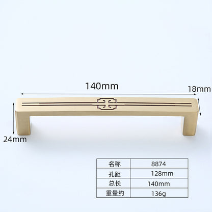 Gold brushed pure brass handle