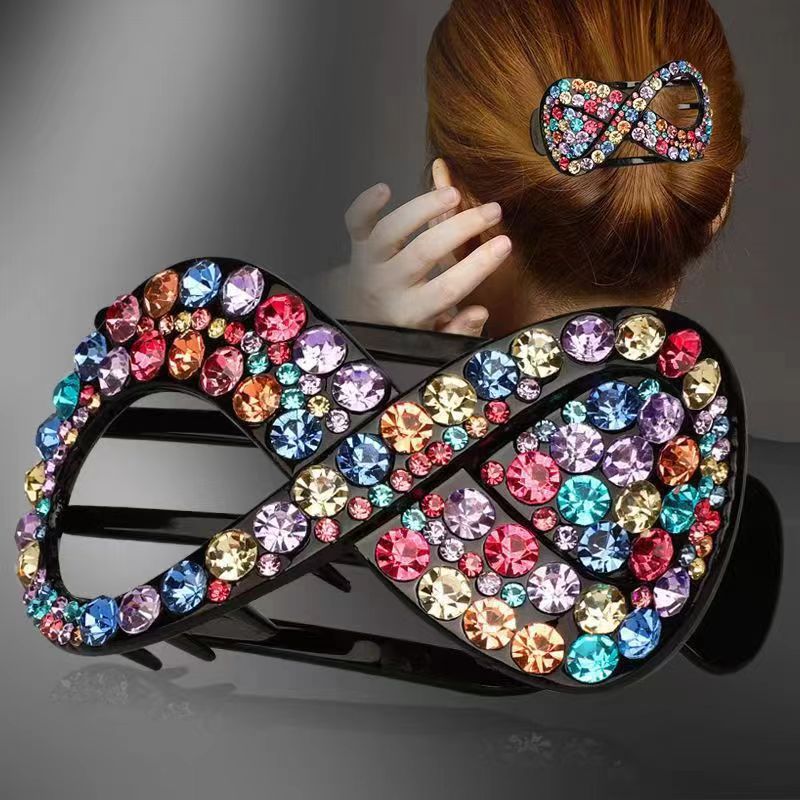 8 character rhinestone disc hairpin