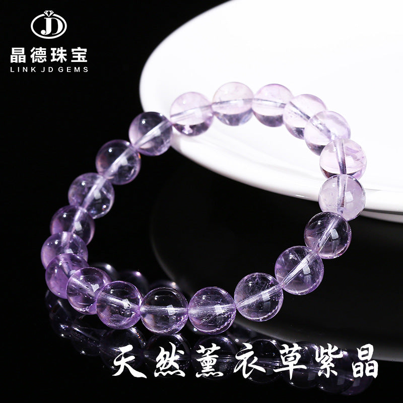 Pulsera de amatista lavanda que penetra el hielo natural 7A 