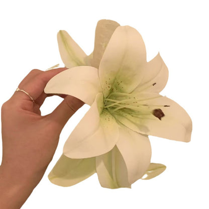 Three-dimensional lily temperament grab clip simulated flower hairpin