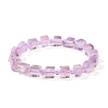 Natural purple jade rectangular sugar cube bracelet