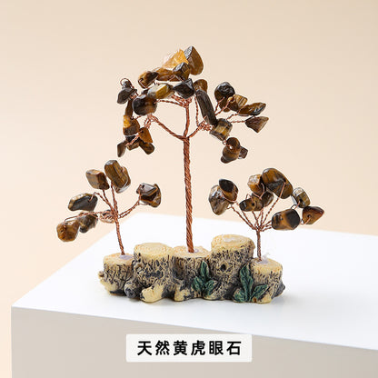 Colorful natural crystal gravel fortune tree ornament