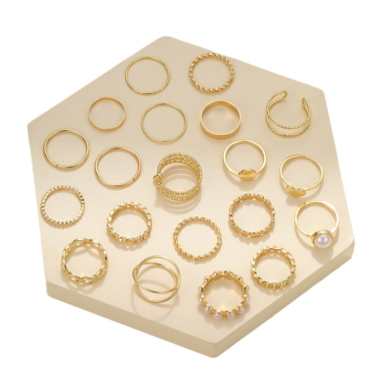 Personalized chain multi-jointed ring set 20 pieces