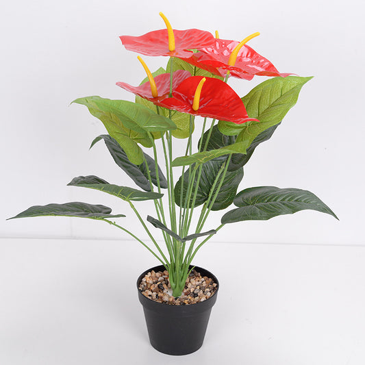 Simulation 18 big red anthurium flowers