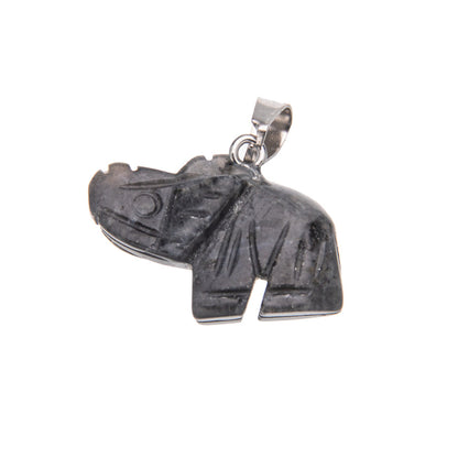 Crystal Animal Carved Elephant Pendant