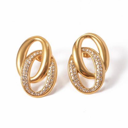 Diamond double hoop earrings