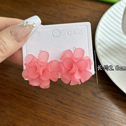 Sweet temperament flower stud earrings