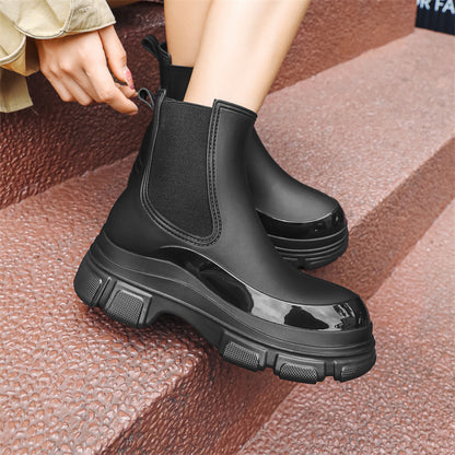 Rain boots thick-soled wear-resistant elastic band