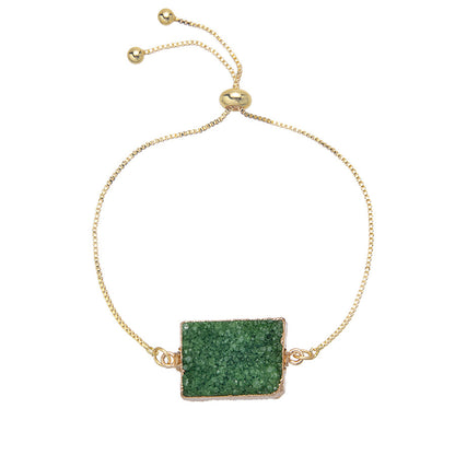 Crystal Rectangular 18K Gold Color Preservation Bracelet