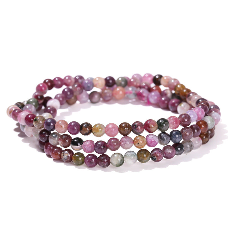 Natural color tourmaline multi-circle bracelet