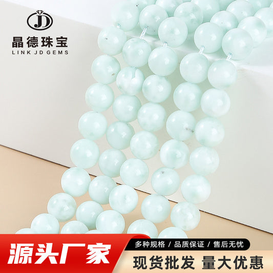 Green angel stone loose beads DIY jewelry accessories