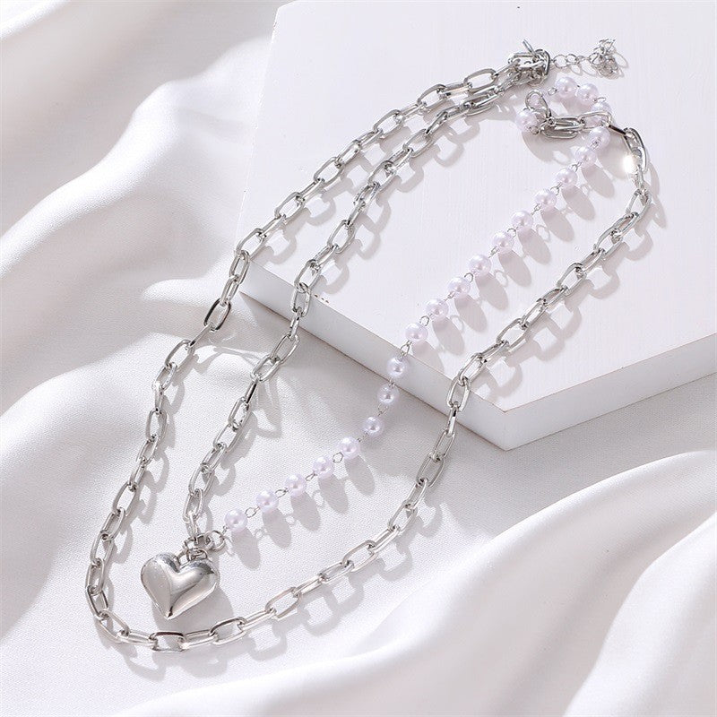 Double pearl necklace wholesale