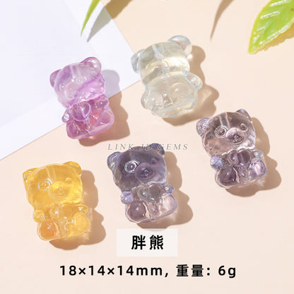 Natural color fluorite small carving