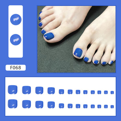 Ocean Blue Solid Toe Nails