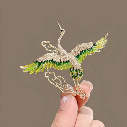 Ancient style auspicious cloud crane brooch