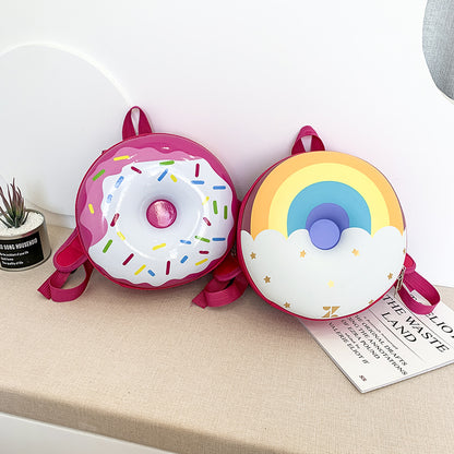 Donut eggshell bag kindergarten baby rainbow school bag