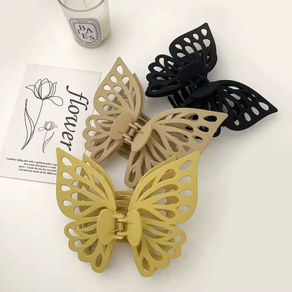 Acetic acid hollow matte butterfly large grab clip