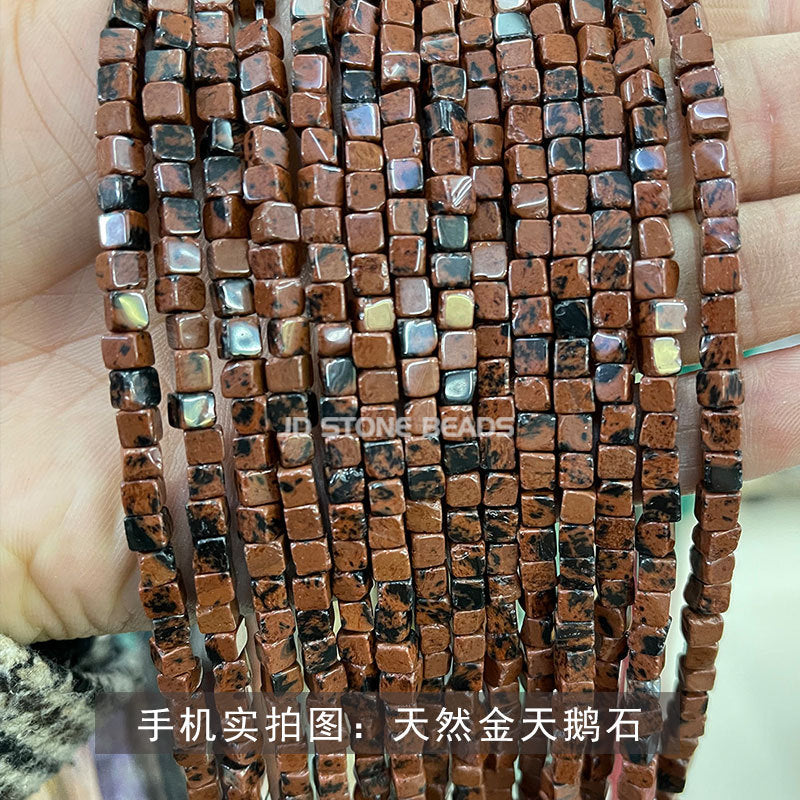 4 * 4Mm crystal agate square loose beads