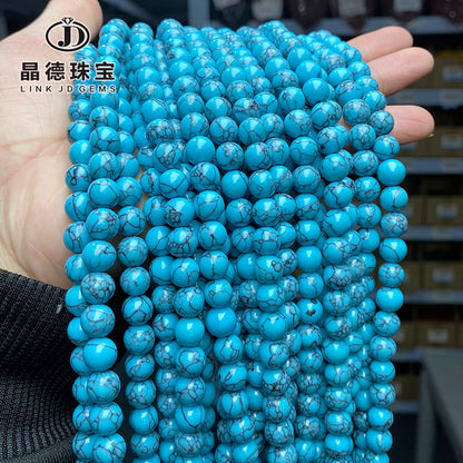 Synthetic light blue turquoise loose beads