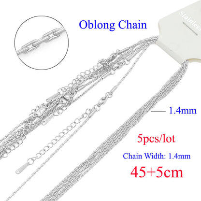 5 pcs/pack cross chain stainless steel DIY