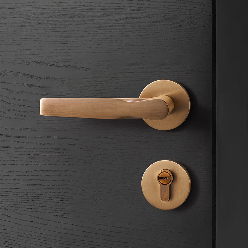 Gold mechanical door lock handle lock