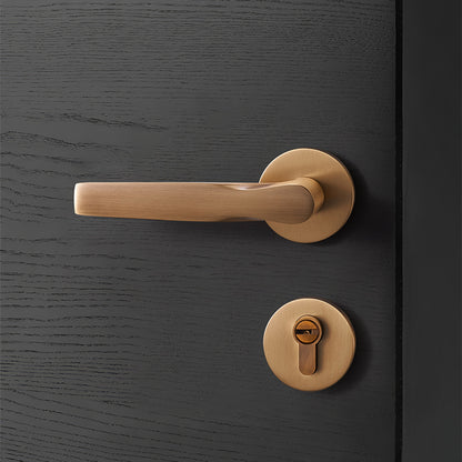 Gold mechanical door lock handle lock