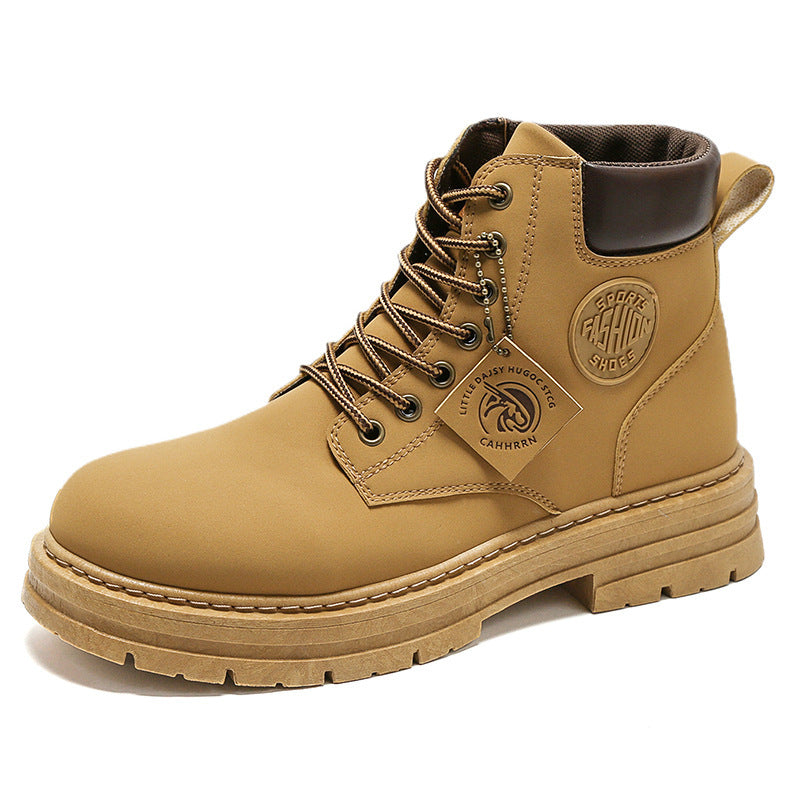 Men's British Style Retro Thick-Soled Work Boots