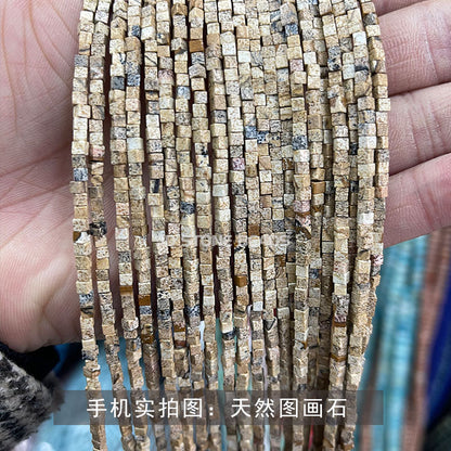 2Mm agate square loose beads