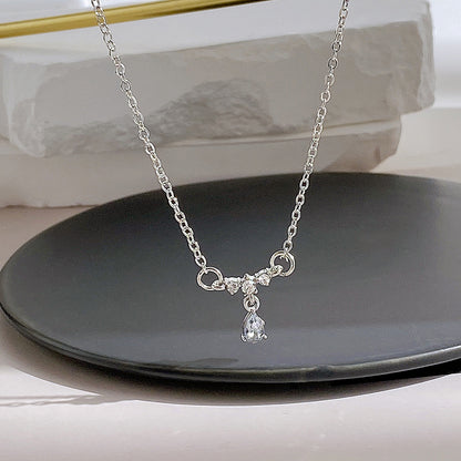 ins zircon water drop necklace