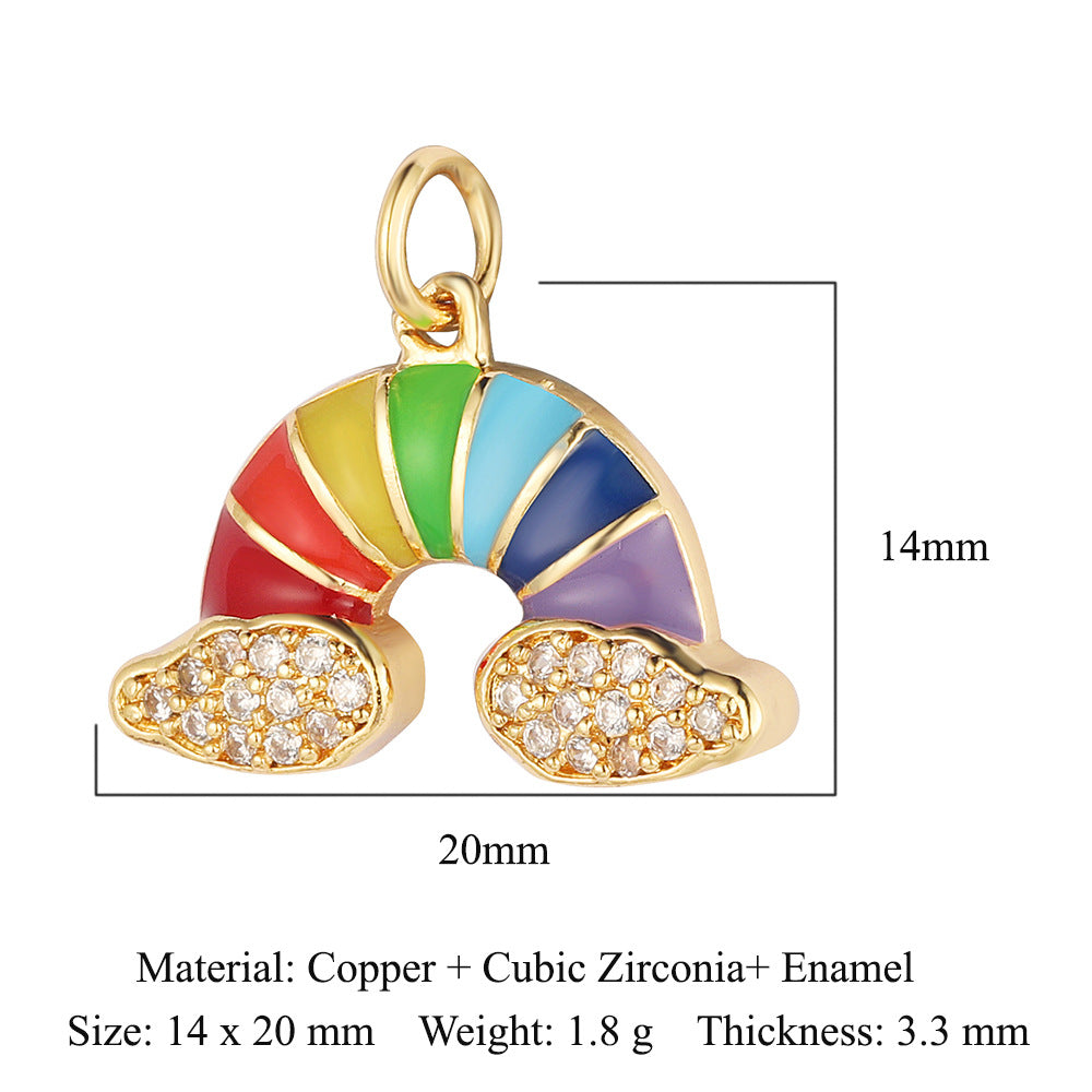 Copper zircon star rainbow pendant.