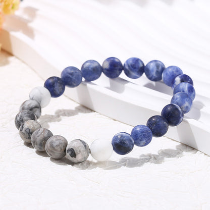 Frosted natural blue stone map stone bracelet