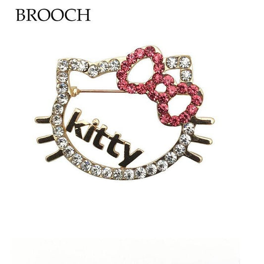 Cartoon crystal brooch kitten