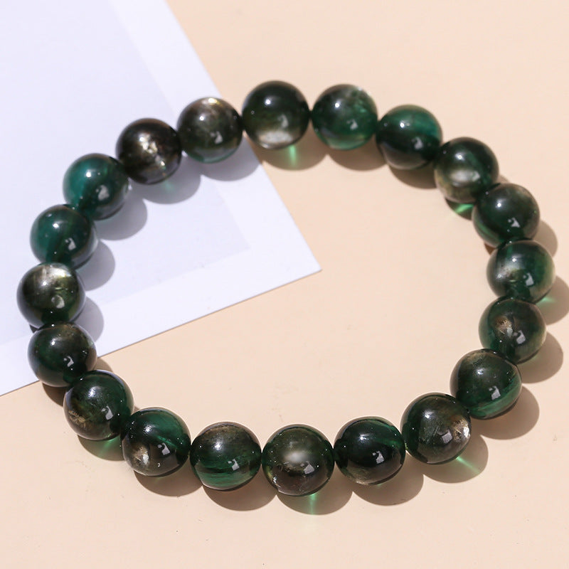 Natural green lithium mica bracelet for women