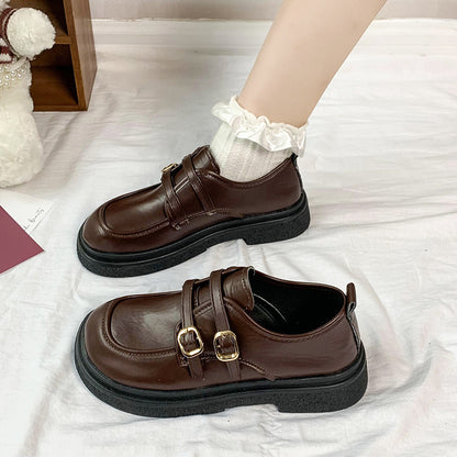 Versatile platform British leather shoes