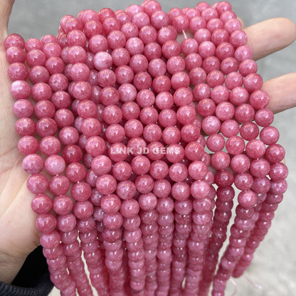 Perlas sueltas de calcedonia de piedra roja argentina de imitación 