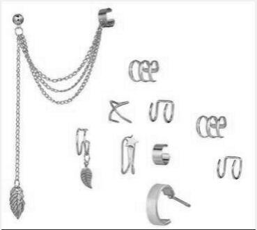 7-piece clip-on earrings set for non-pierced ears